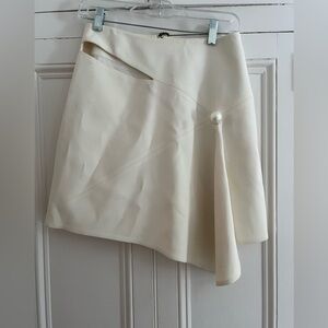 Mugler white skirt with cut out and pearl detail